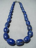 Wonderful Navajo Lapis Sterling Silver Necklace Native American-Nativo Arts