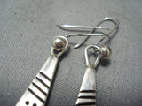 Stunning Vintage Navajo Creek Sterling Silver Earrings Native American-Nativo Arts