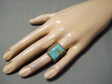 Huge Heavy Me's Native American Navajo Royston Turquoise Sterling Silver Ring-Nativo Arts