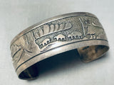 Sheep Family Vintage Native American Navajo Sterling Silver Hand Carved Bracelet-Nativo Arts