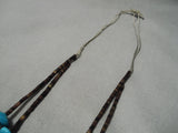 Incredible Native American Navajo Graduating Turquoise Blue Brown Shell Heishi Necklace Old-Nativo Arts