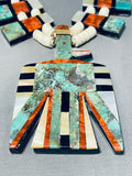 Native American Double Sided Substantial Santo Domingo Turquoise Inlay Necklace-Nativo Arts