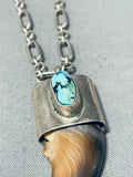Powerful Vintage Native American Navajo Turquoise Sterling Silver Necklace-Nativo Arts