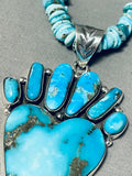 Vivid Turquoise Native American Navajo Sterling Silver Necklace-Nativo Arts