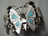 Incredible Wingpsan Vintage Native American Zuni Native Sterling Silver Butterfly Bracelet-Nativo Arts