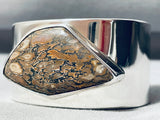 One of the Best Dinosaur Fossil Very Rare Vintage Sterling Silver Bracelet Cuff-Nativo Arts