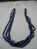 Museum Quality Navajo Tubule Lapis Squaw Native American Necklace-Nativo Arts