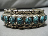 One Finest Vintage Native American Navajo Spiderweb Turquoise Sterling Silver Bracelet Old-Nativo Arts
