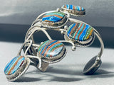 Best Vintage Native American Navajo Rainbow Calsilica Sterling Silver Bracelet-Nativo Arts