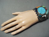 Important Best Native American Navajo Darrell Becenti Turquoise Sterling Silver Bracelet-Nativo Arts