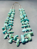 206 Grams Vintage Native American Navajo Green Kingman Turquoise Heishi Necklace-Nativo Arts