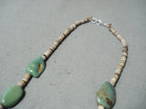 Native American Incredible Santo Domingo Royston Turquoise Coral Sterling Silver Necklace-Nativo Arts