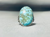 Awesome Vintage Native American Navajo Spiderweb Turquoise Sterling Silver Ring-Nativo Arts