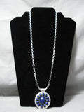 Important Vintage Native American Navajo Martinez Family Lapis Sterling Silver Necklace-Nativo Arts