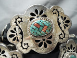 Native American Extremely Rare Vintage Santo Domingo Turquoise Sterling Silver Concho Belt-Nativo Arts