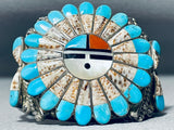 Native American Morris Sadie Laahte Vintage Zuni Turquoise Sterling Silver Bracelet Cuff-Nativo Arts
