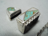 Museum Vintage Native American Navajo Royston Turquoise Sterling Silver Buckle Ranger Set-Nativo Arts