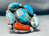 Most Chunky Toledo Family Vintage Native American Navajo Turquoise Sterling Silver Ring-Nativo Arts