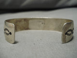 Authentic Vintage Native American Navajo Louis Yazzie Turquoise Sterling Silver Bracelet Old-Nativo Arts