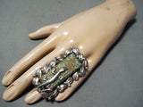 Beautiful San Felipe Native American 8 Turquoise Sterling Silver Gecko Ring-Nativo Arts