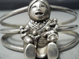 Spectacular Navajo Sterling Silver Storyteller Bracelet Native American-Nativo Arts