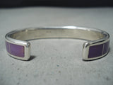 Electrifying Zuni Purple Rhodyte Sterling Silver Bracelet Native American-Nativo Arts
