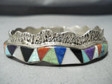Ted Goodluck Important Vintage Native American Navajo Turquoise Sterling Silver Bracelet-Nativo Arts