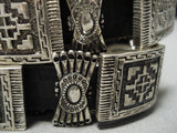 Heavy Thick Vintage Navajo Tufa Cast Sterling Silver Native American Concho Belt-Nativo Arts