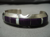 Quality Vintage Native American Navajo Steven Francisco Sugulite Sterling Silver Bracelet-Nativo Arts