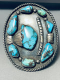 165 Grams Museum Vintage Native American Navajo Morenci Turquoise Sterling Silver Bracelet-Nativo Arts