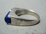 Native American Stunning Vintage Navaj Lapis Opal Sterling Silver Inlay Ring-Nativo Arts