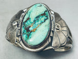 Vein Of Matrix Vintage Native American Navajo Green Turquoise Sterling Silver Bracelet-Nativo Arts