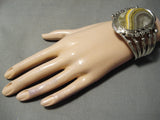 Striking Vintage Native American Navajo Bumble Bee Sterling Silver Bracelet-Nativo Arts