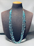 Gorgeous Vintage Native American Navajo Turquoise Heishi Sterling Silver Necklace-Nativo Arts