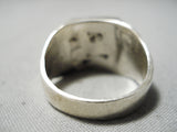 Exceptional Vintage Native American Zuni Royston Turquoise Sterling Silver Ring Old-Nativo Arts
