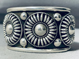 Basket Love Vintage Native American Navajo Handmade Sterling Silver Wide Bracelet-Nativo Arts