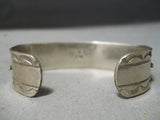 Authentic Vintage Native American Zuni Effie Calavaza Snake Turquoise Sterling Silver Bracelet-Nativo Arts