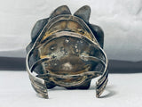 Biggest Powerful Vintage Native American Navajo Turquoise Bear Sterling Silver Bracelet-Nativo Arts