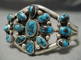 Collector Vintage Native American Navajo Bisbee Turquoise Sterling Silver Bracelet Old-Nativo Arts