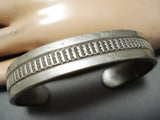 Signed Vintage Navajo Native American Sterling Silver Bracelet Old-Nativo Arts