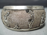 Astonishing Vintage Native American Navajo Sterling Silver Storyteller Bracelet-Nativo Arts