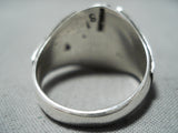 Remarkable Navajo Native American Coral Sterling Silver Ring-Nativo Arts
