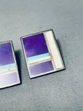 Stunning Vintage Native American Navajo Sugulite Sterling Silver Earrings-Nativo Arts