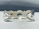 Native American Bear Love Vintage Navajo Sterling Silver Cloud Bracelet-Nativo Arts