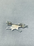 Noteworthy Vintage Native American Zuni Turquoise Sterling Silver Roadrunner Pin-Nativo Arts