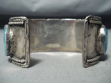 Tom Tso Vintage Native American Navajo Blue Gem Turquoise Sterling Silver Bracelet Old-Nativo Arts