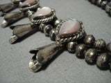 Exquisite Vintage Native American Navajo Sterling Silver Pearl Squash Blossom Necklace-Nativo Arts