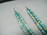 Native American Important Dan Coriz Santo Domingo Green Turquoise Sterling Silver Necklace-Nativo Arts