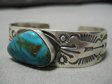 Impressive Vintage Native American Navajo Jeanette Dale Turquoise Sterling Silver Bracelet-Nativo Arts