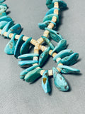 One Of Most Unique Vintage Native American Navajo Old Jacla Chunk Turquoise Necklace-Nativo Arts